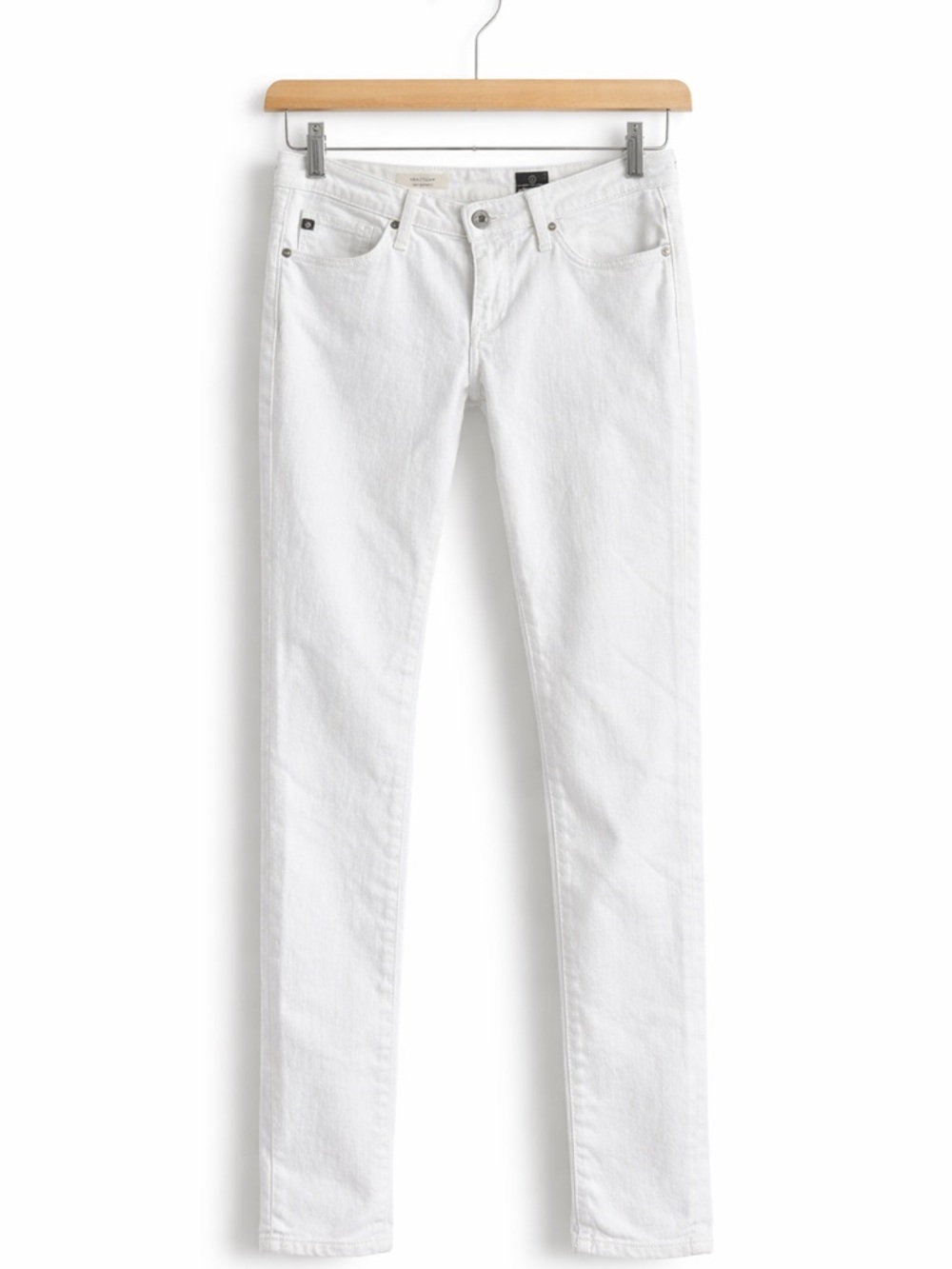 AG Adriano Goldschmied Stevie Slim Straight Jeans White Size 25 Low Rise